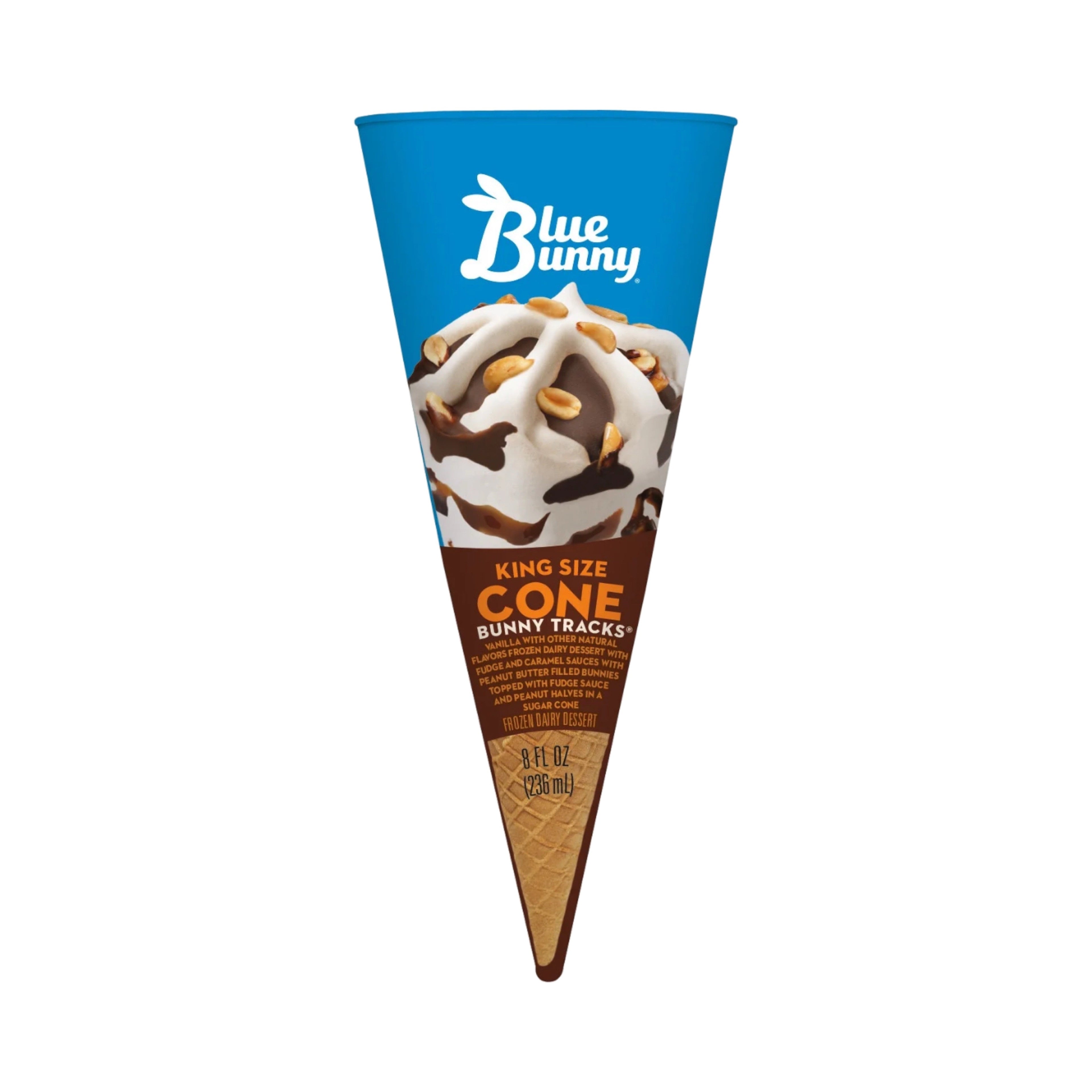 Blue Bunny King Size Bunny Tracks Ice Cream Cone (12 Count) (In Store Pick-Up Only)