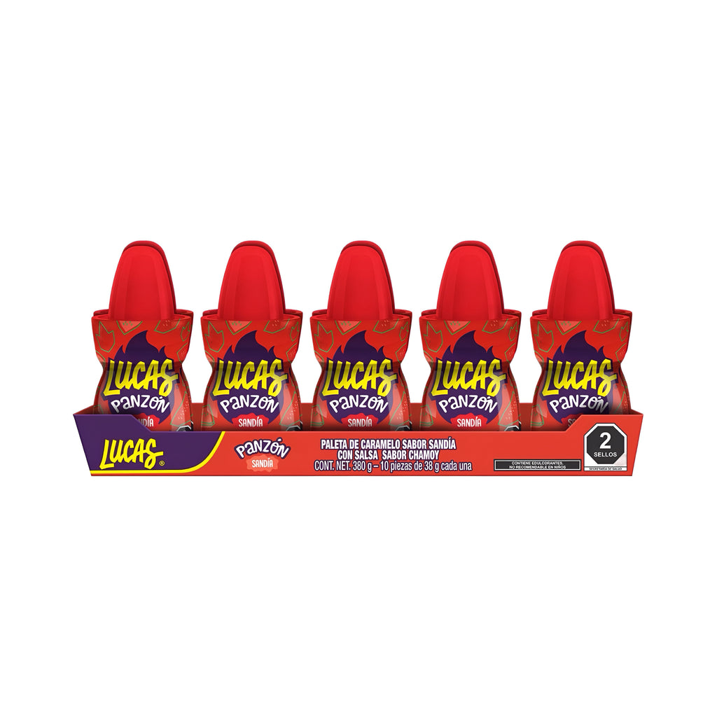 Lucas Panzon Lollipop Watermelon Mexican Candy (10 Count)